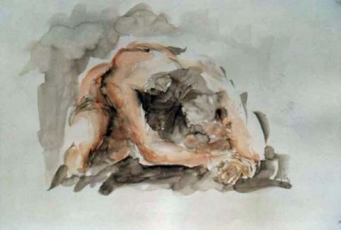 Nue accroupie..